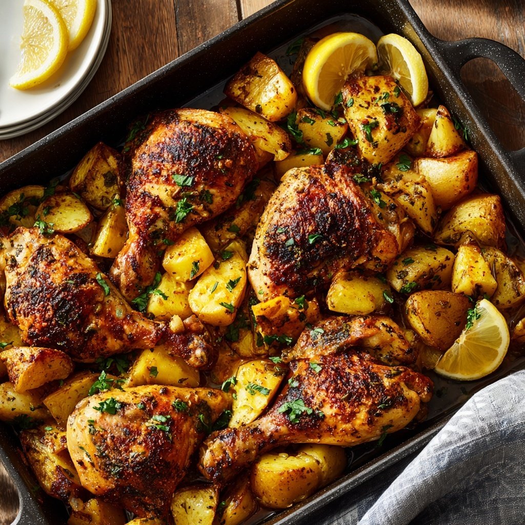 One Pan Lemon Chicken And Potatoes