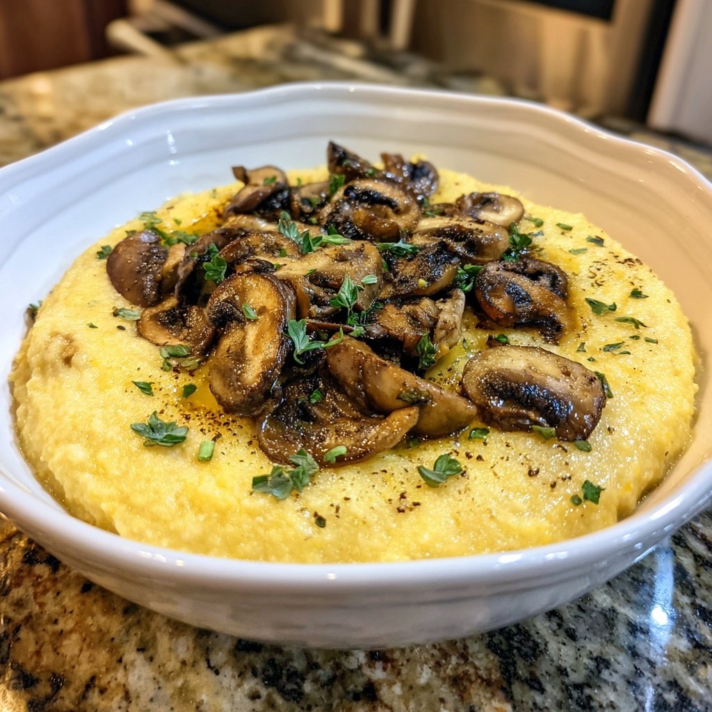 Romantic Creamy Garlic Polenta