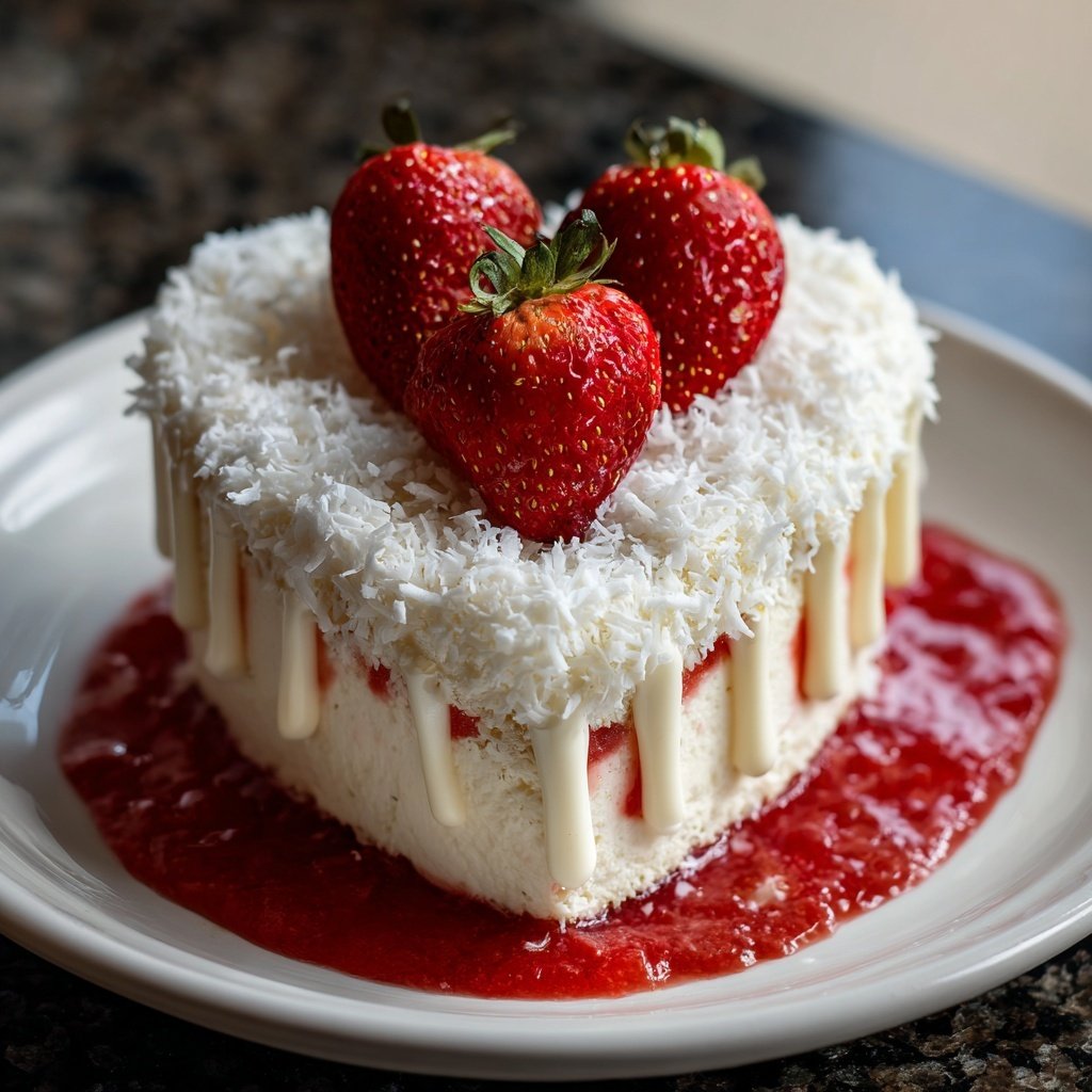 Mini Heart Cake with Coconut Berry Cream