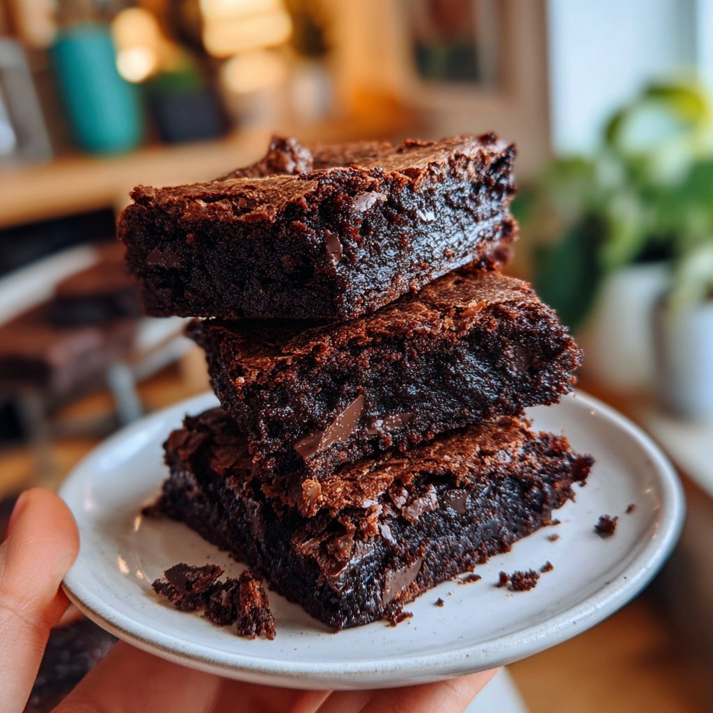 Crackly Top Sourdough Brownies