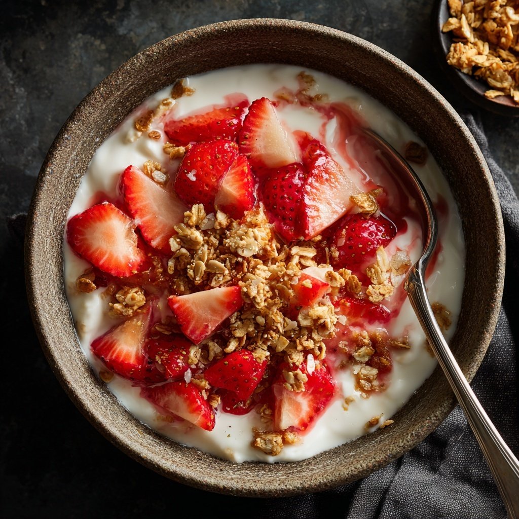 Strawberry Overnight Oats With Yogurt