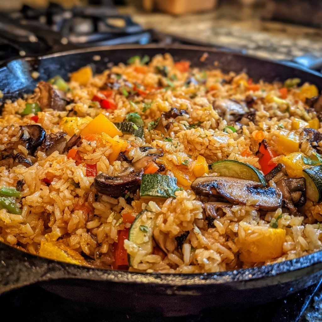 Baked Veggie Rice Skillet