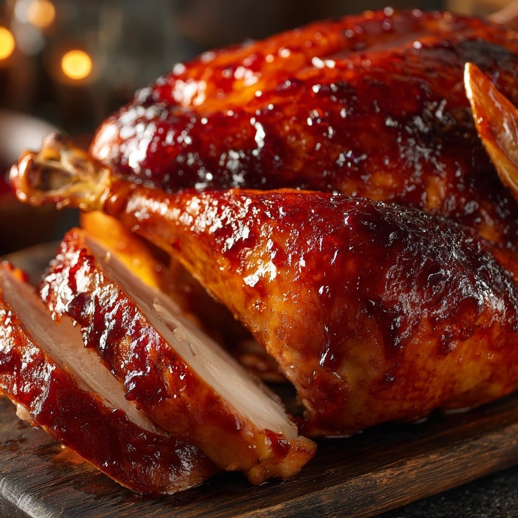 Roasted Turkey with Cranberry Glaze