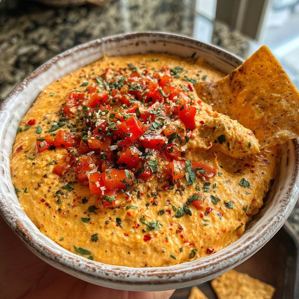 Super Bowl Appetizer Roasted Pepper Dip