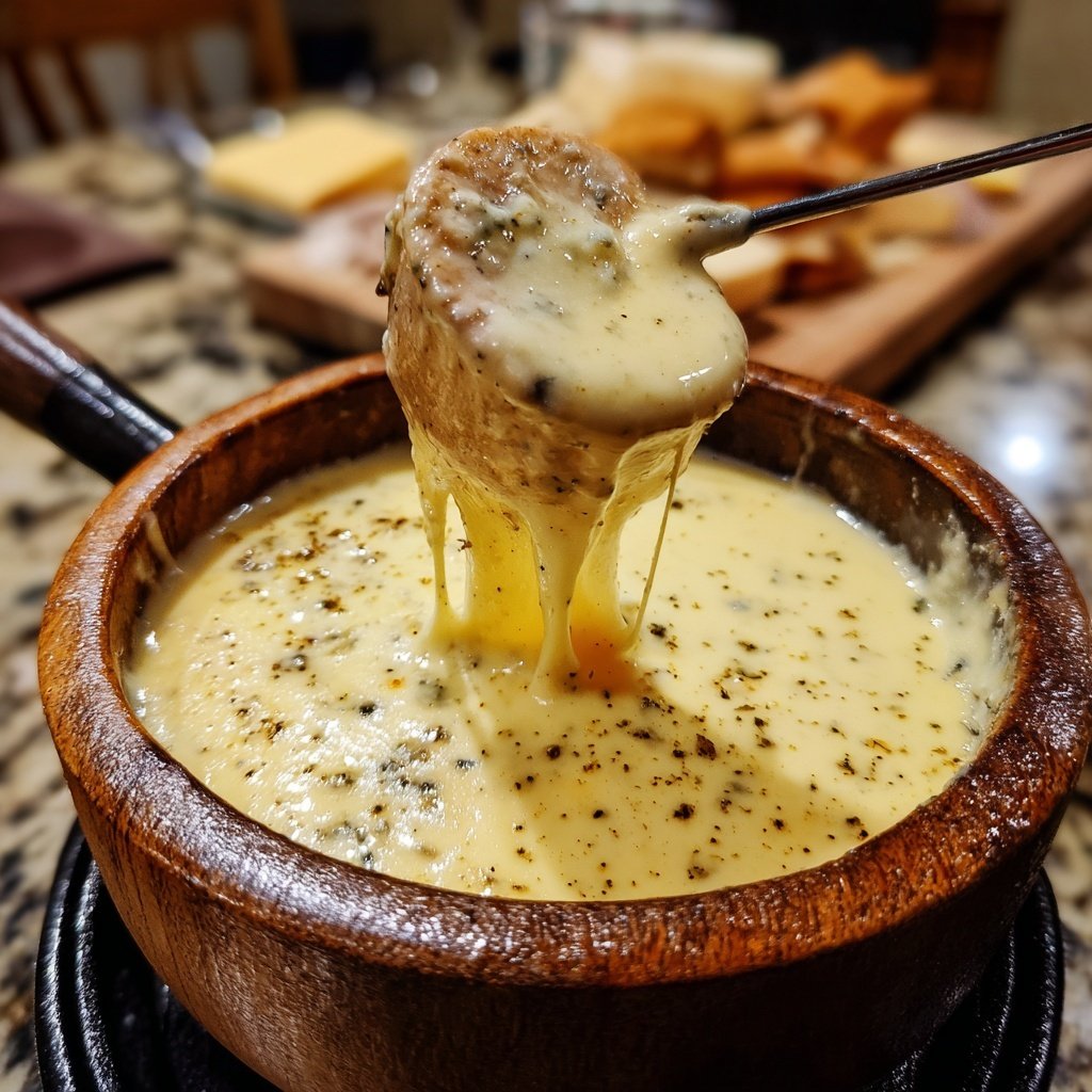 Fondue with Mild Blue Cheese