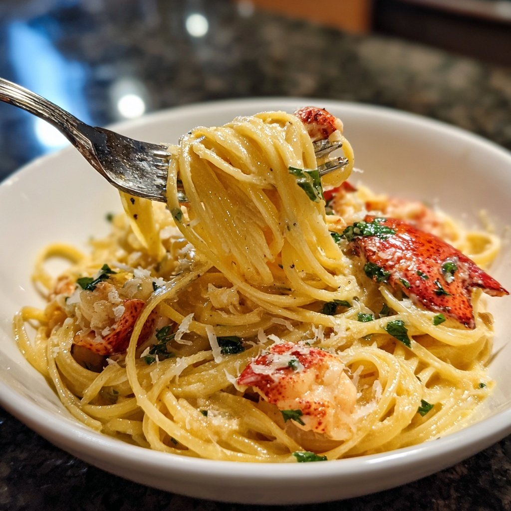 Creamy Lobster Pasta for Two