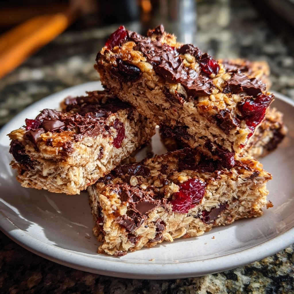 Chocolate Cherry Coconut Oat Bars