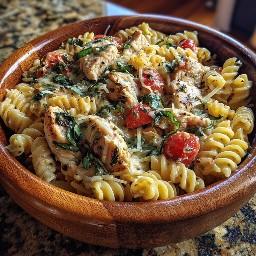 High Protein Chicken Pasta Bowl