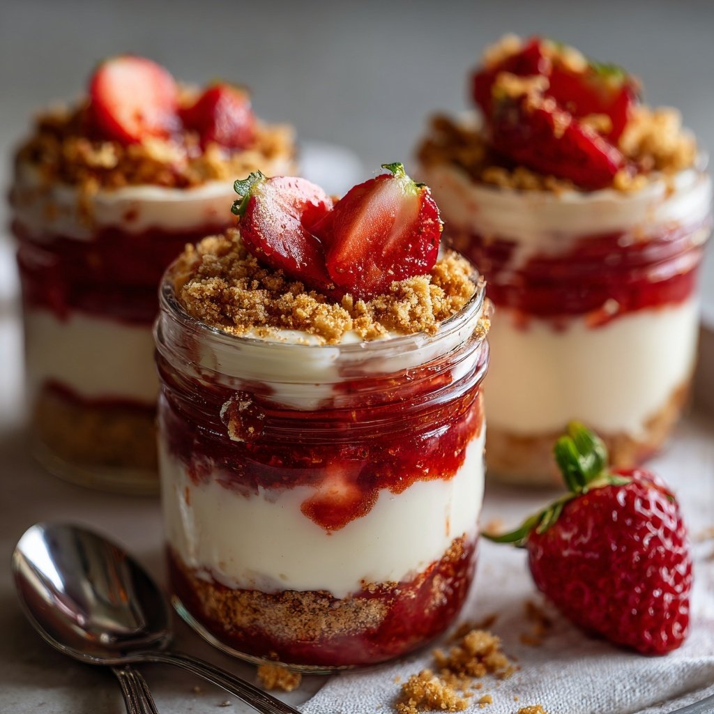 Strawberry Cheesecake Breakfast Jars