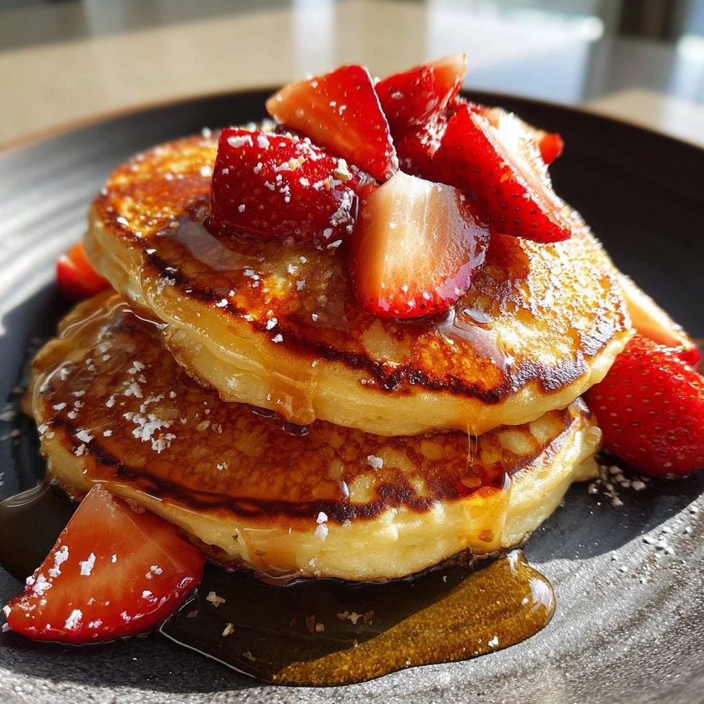 Valentines Breakfast Vanilla Almond Pancakes